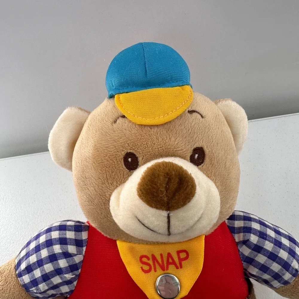 Gabi Toy Carlcow Educational Bear Plush Snap Button & Zipper 16